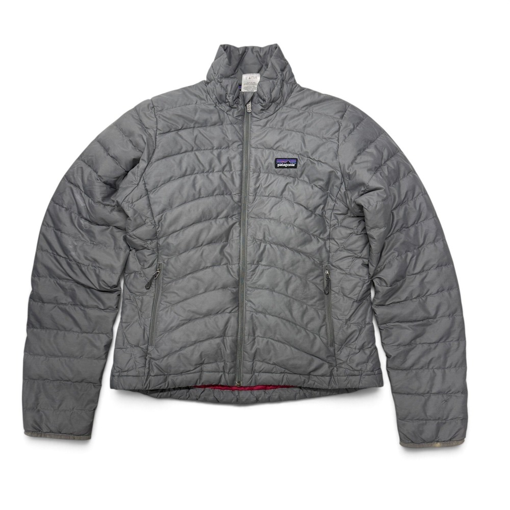 Patagonia Down Sweater Jacket Womens Small Full Zip Puffer Gray 84682